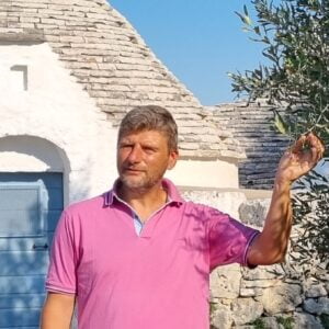 Luigi a small producer of quality olive oil who will accompany you on a tour of the olive grove and olive oil tastings