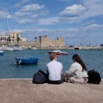 Relaxing moment on the pier at Bari’s harbour