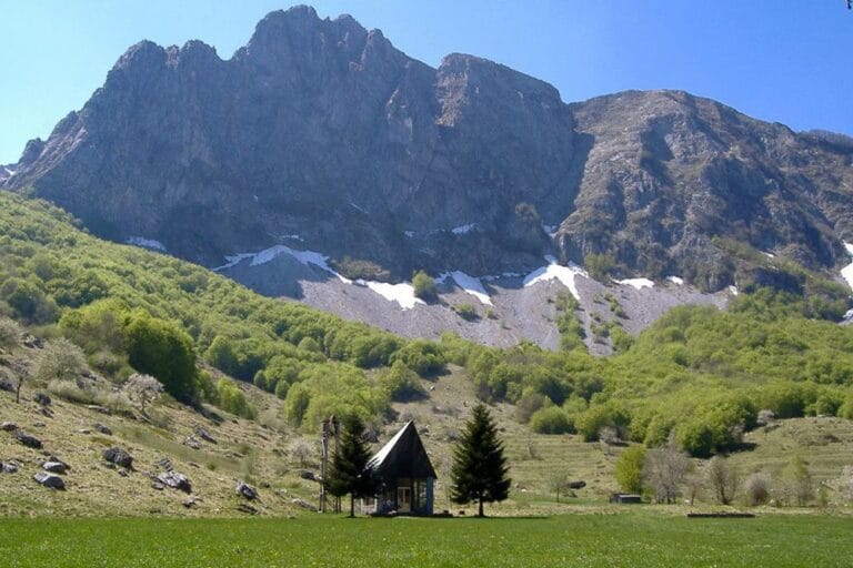 Mountain landscape in Garfagnana near Campocatino, surrounded by nature