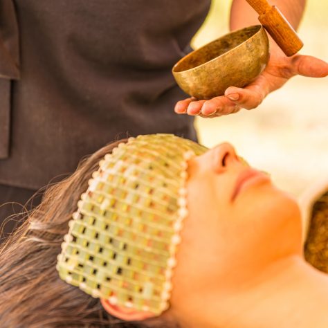 relaxing massage in the almond grove, surrounded by nature