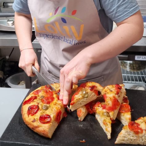 freshly baked focaccia at the Apulian cooking class